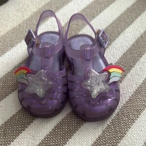 Mini Melissa Purple Sandals with Star rainbow Embellishments